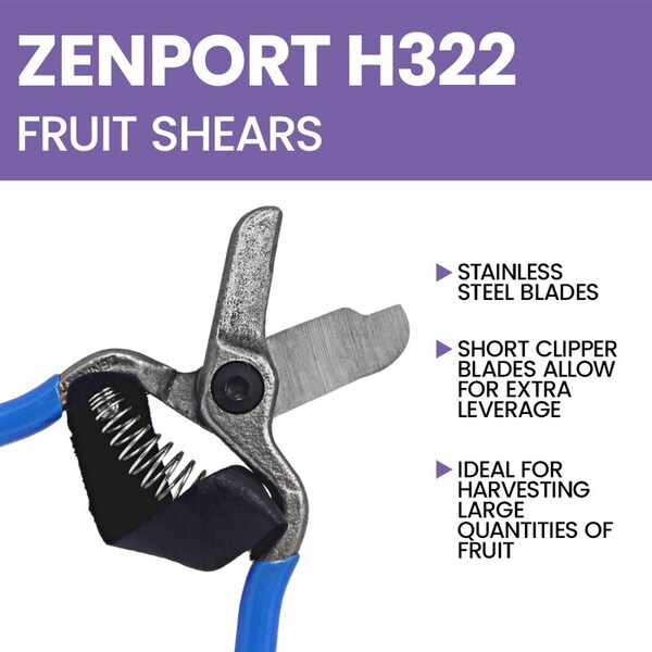 Zenport Fruit Shears with Strap, Lemon Citrus Clipper, 5.5-Inch, 3PK - H322