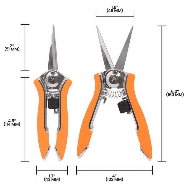 Zenport Micro-Trimmer Shear with Long Curved Twin Blade, 10PK - H350LC