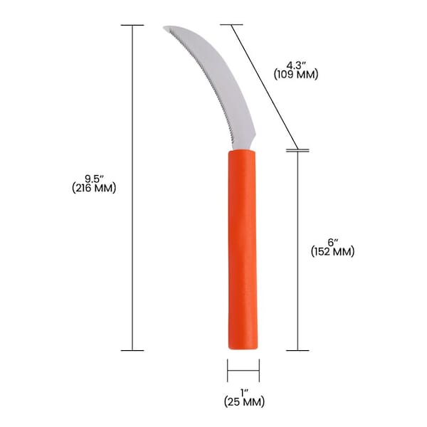 Zenport Harvest Sickle, 4.3-Inch Stainless Steel Serrated Blade, 12PK - K206C