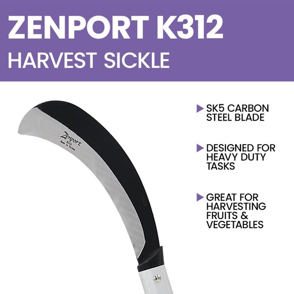 Zenport Harvest Sickle, 8-Inch Blade, 3PK - K312