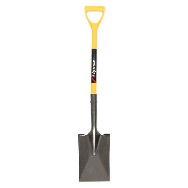 Kenyon Nursery Spade Shovel, 14 ga Steel Blade, Forward Turn Step, 28 in L Yellow - 49654