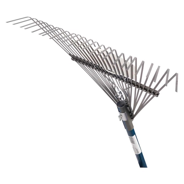 Gemplers 24-Tine Spring Brace Lawn/Leaf Rake, Fiberglass Handle - GLR-F
