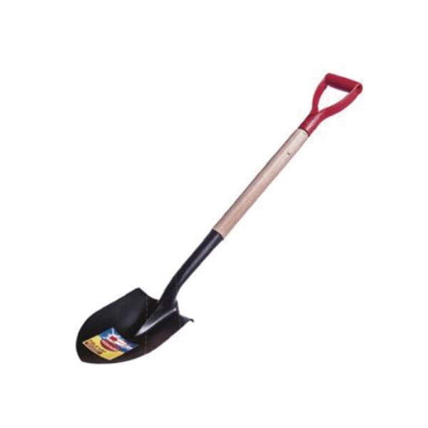 Herragro Round Point Shovel with wood handle, plastic grip - HG05605611