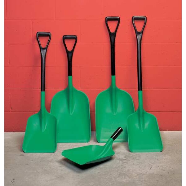 Remco No. 4 Industrial Square Point Shovel, Plastic Blade, 17 in L, Black Polypropylene Handle - 6897SS