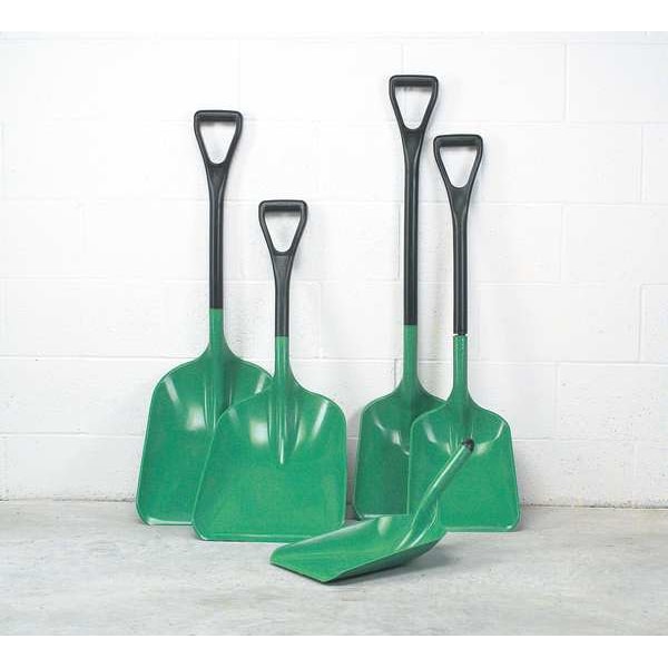 Remco No. 4 Industrial Square Point Shovel, Plastic Blade, 17 in L, Black Polypropylene Handle - 6897SS