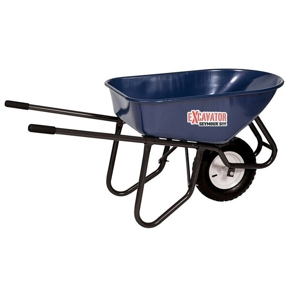 Seymour Midwest S500 Industrial Excavator Wheelbarrow, Steel, 1Wheel, Standard Knobby Tire Wheel, 16 in Wheel - 85730