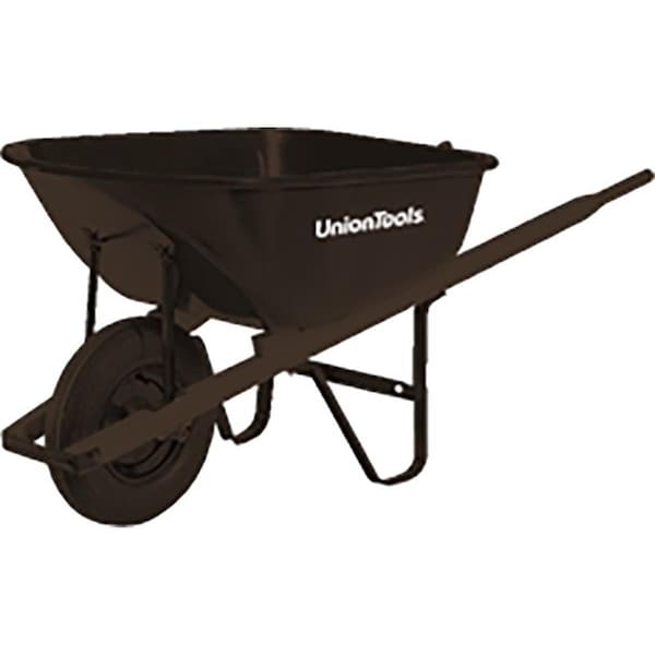 Marquee Protection S6U25 6 cu. ft. Wheelbarrow Steel Tray with Wooden Handle - MA1580051