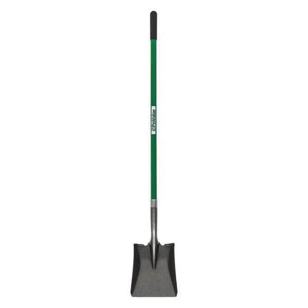 Seymour Midwest Square Point Shovel, 16 ga #2 Blade, Forward Turn Step, 43 in L Green Durable Fiberglass Handle - 49432
