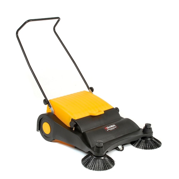 Global Industrial Industrial Push Sweeper 32 Cleaning Width Black and Yellow - 442972