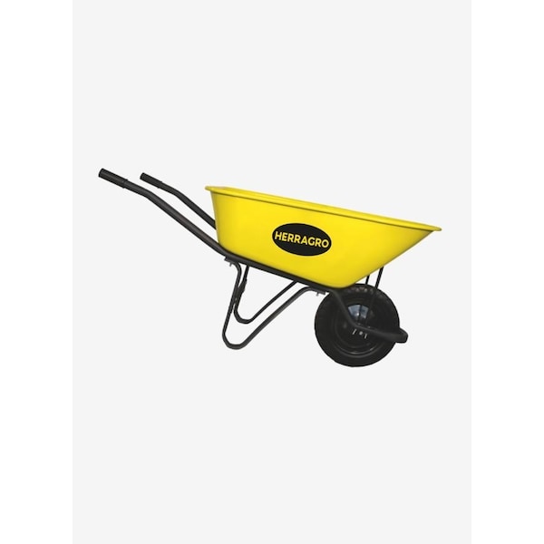 Herragro Wheelbarrow 7 Ft3 or 110 Lts Steel Tray, Metallic frame and Solid Tire - HG1217170020