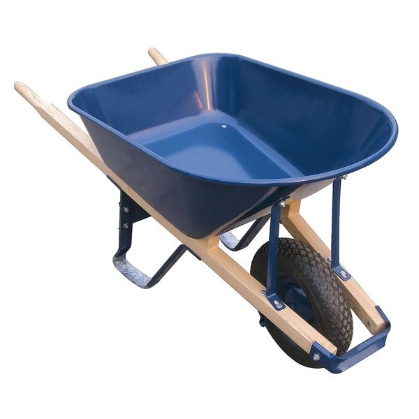 Westward Wheelbarrow, Steel, 6 Cu. Ft., Pneumatic - 10G166