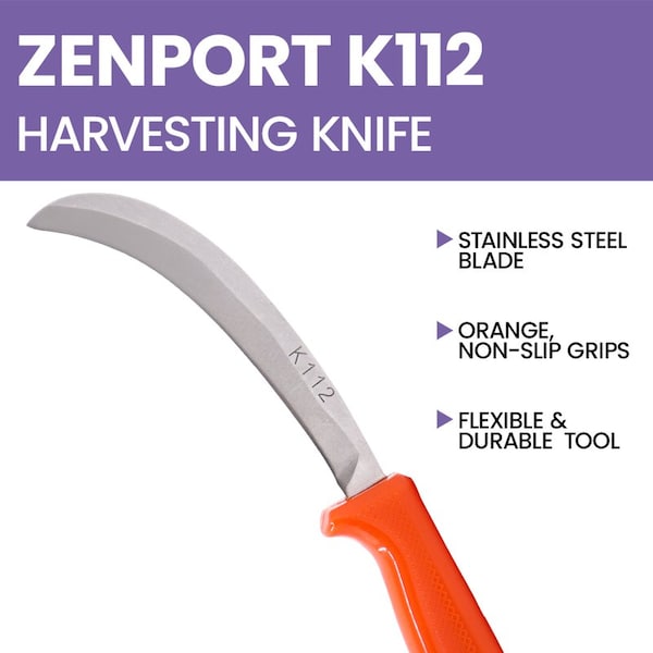 Zenport Banana Knife, 5-Inch Curved Blade, 3PK - K112