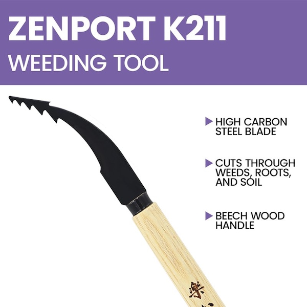 Zenport High Carbon Steel Japanese-style Crevice Weeding Tool, 12PK - K211