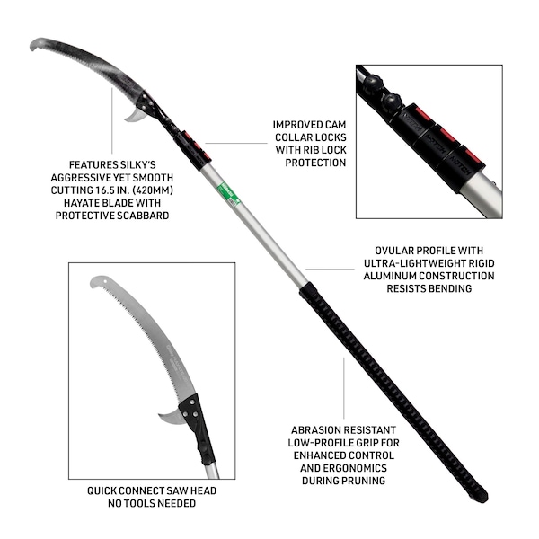 Notch 20' Nobasu 4 section telescoping aluminum polesaw - 4373-42