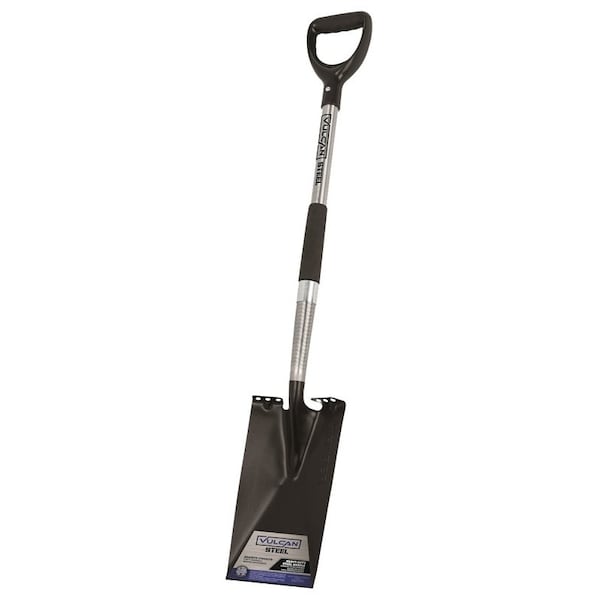 Vulcan Garden Shovel, Stainless Steel Blade, Steel Handle, D-Shaped Handle, 30 in L Handle - 34862