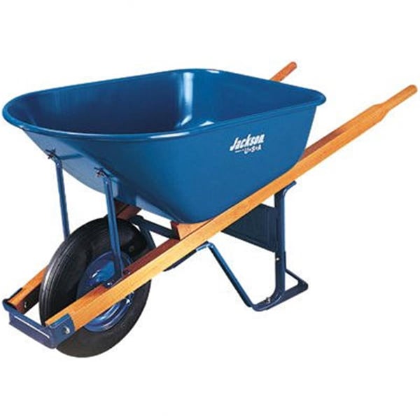 Jackson Professional Tools Wheelbarrow 6 Cu Ft Steel Flat Free Wheel - 027-M6FFBB