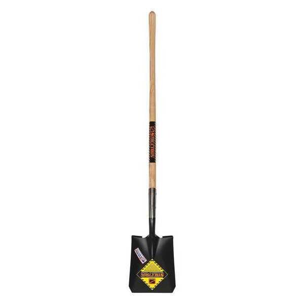 Structron Square Point Shovel, 14 ga #2 Blade, Steel Blade, Forward Turn Step, 48 in L Natural Hardwood Handle - 49345