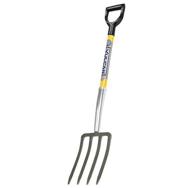 Vulcan 34556 Spading Fork, Steel Tine, 4 -Tine, Steel Tine, Fiberglass Handle, 30 in L Handle - 34891