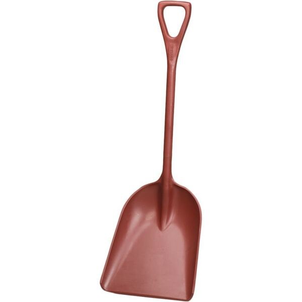 Remco Hygienic Square Point Shovel, Polypropylene Blade, 23-1/2 in L, Red - 6981MD4