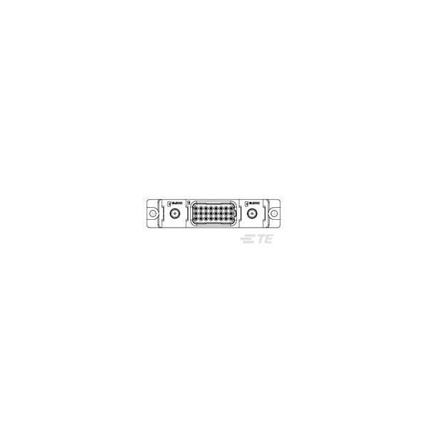 Conector de placa de Te Connectivity, 24 contactos, 3 filas, hembra, recto, paso de 0.098 pulgadas, terminal de soldadura - 6646415-1