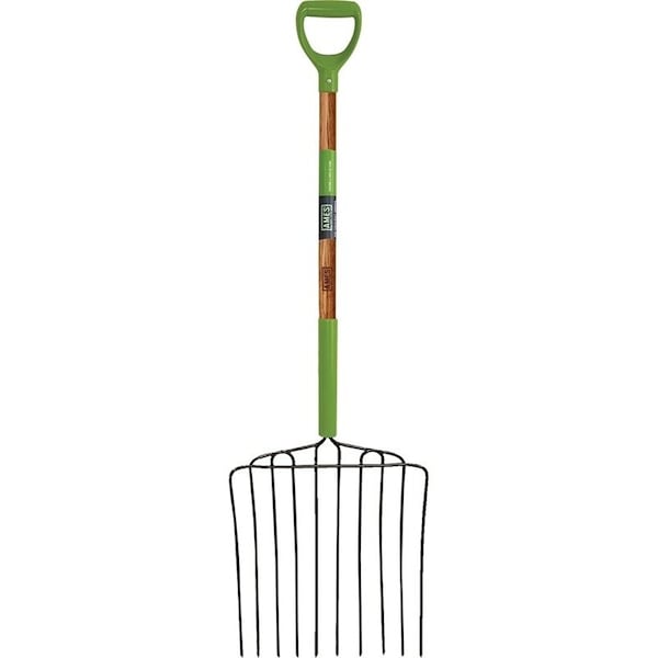 Ames Ensilage Fork, Wood Handle, D-Shaped Handle, 30 in L Handle - 2827000