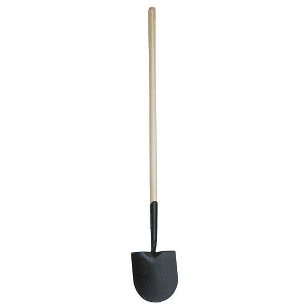 Westward 14 ga Round Point Shovel, Steel Blade, 48 in L, Natural Wood Handle - 4LVT3