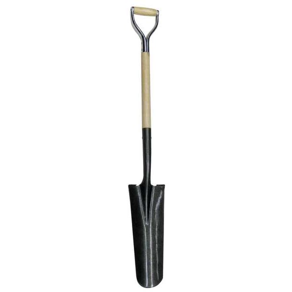 Westward Drain Spade Shovel, 14 ga Not Applicable Blade, Steel Blade, Standard Step, 30 in L Natural - 4LVR8