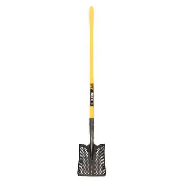 Toolite Square Point Shovel, 14 ga #2 Blade, Steel Blade, Forward Turn Step, 48 in L Yellow - 49542