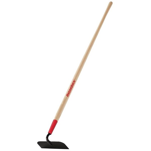 Razor-Back Meadow Hoe with Wood Handle, 7 in W Blade, 3-1/2 in L Blade, Steel Blade, Hardwood Handle - 70009