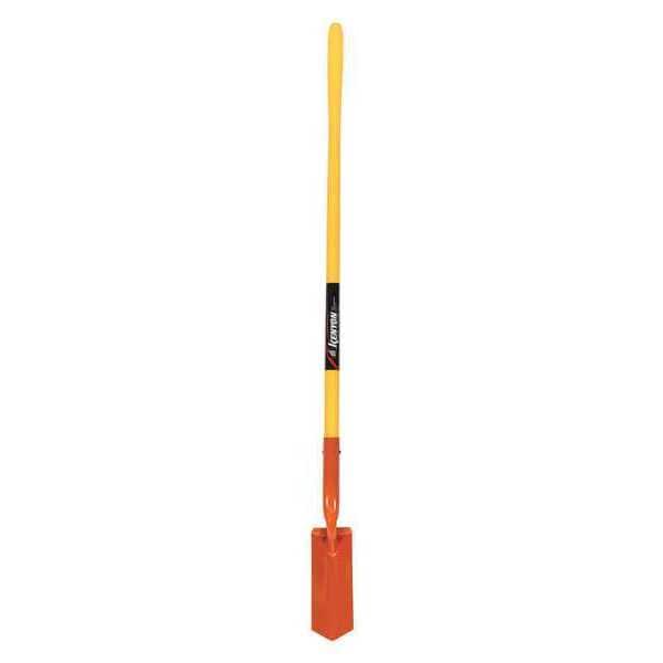 Kenyon Trenching Shovel, 14 ga Steel Blade, 48 in L Yellow Polymer with Fiberglass Core Handle - 89244