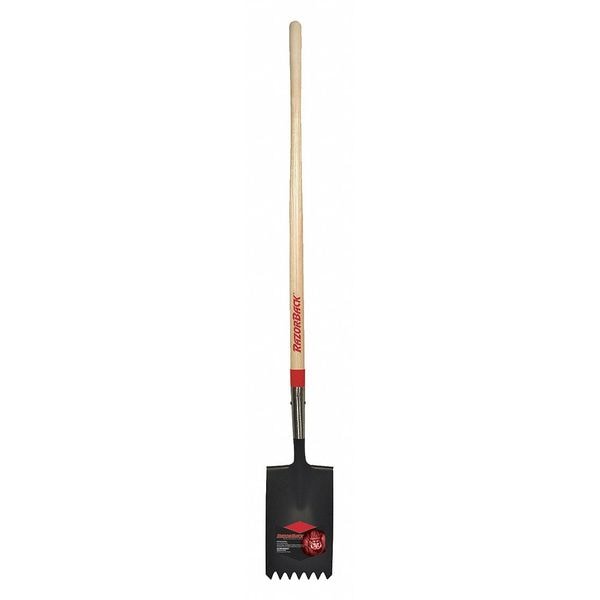 Razor-Back Roof Shovel, 14 ga Not Applicable Blade, Steel Blade, Rear Rolled Step, 48 in L Wood Wood Handle - 46141GR