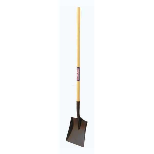 Westward Square Point Shovel, 16 ga Not Applicable Blade, Steel Blade, Standard Step, 47 in L Yellow - 46MP81