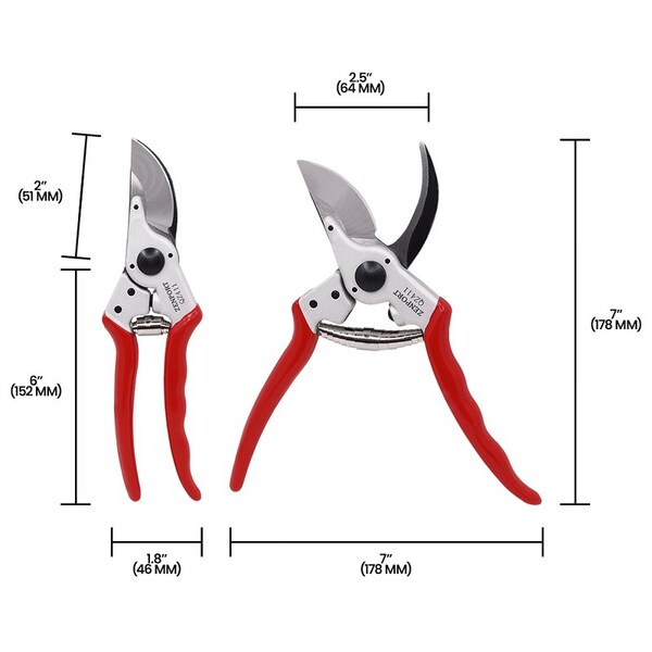 Zenport Professional Bypass Pruner, 8.25-Inch, 1-Inch Cut, 10PK - QZ411