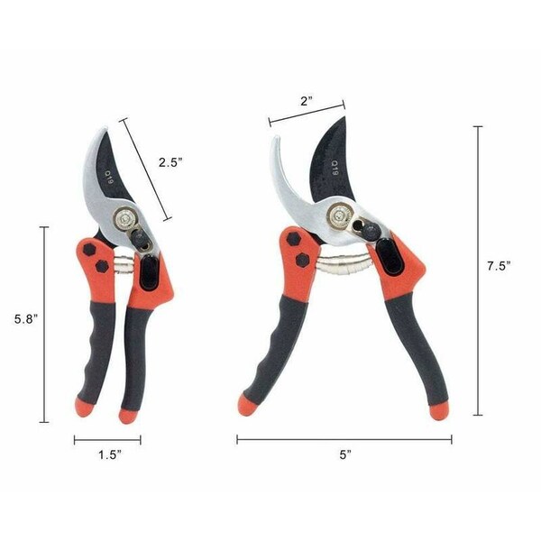 Zenport Euro-Pro Small Horticulture Pruner, 7.75-Inch, 10PK - Q19
