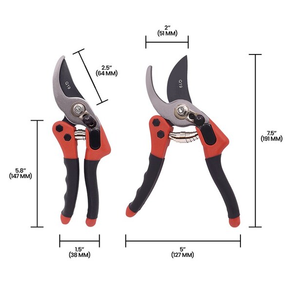 Zenport Euro-Pro Small Horticulture Pruner, 7.75-Inch, 10PK - Q19