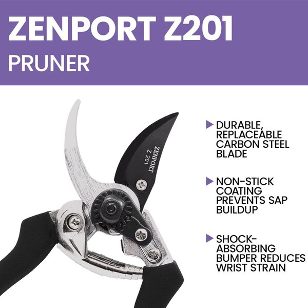 Zenport Heavy Duty Bypass Pruner, 8-Inch, 10PK - Z201