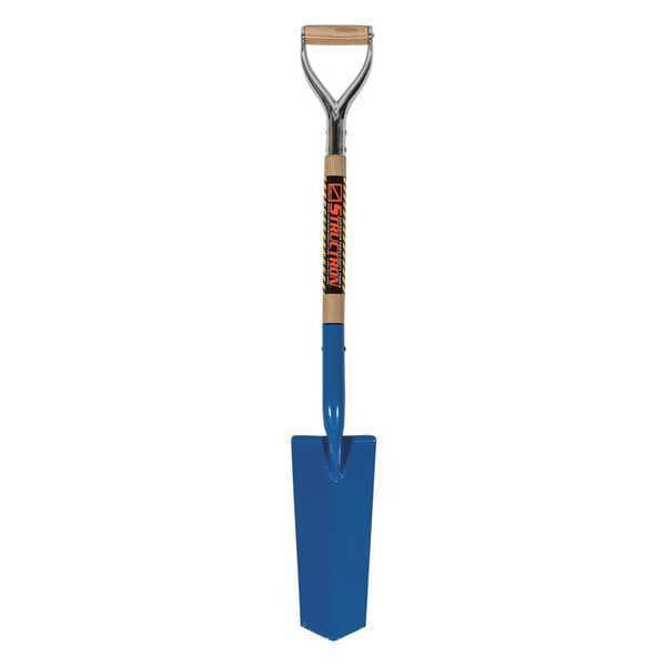 Kenyon Drain Spade Shovel, 14 ga Steel Blade, Front Turn Step, 27 in L Natural Hardwood Handle - 49337