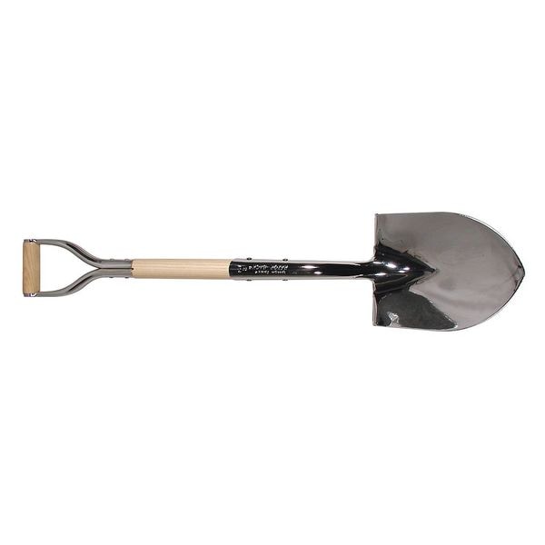 Razor-Back Round Point Ceremonial Shovel, 14 ga Not Applicable Blade, Steel Blade, 28 in L Natural Wood Handle - 40176GR