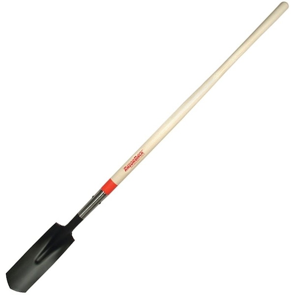 Razor-Back Trenching Shovel, 4-1/4 in W Steel Blade, 48 in L Straight Hardwood Handle - 47171
