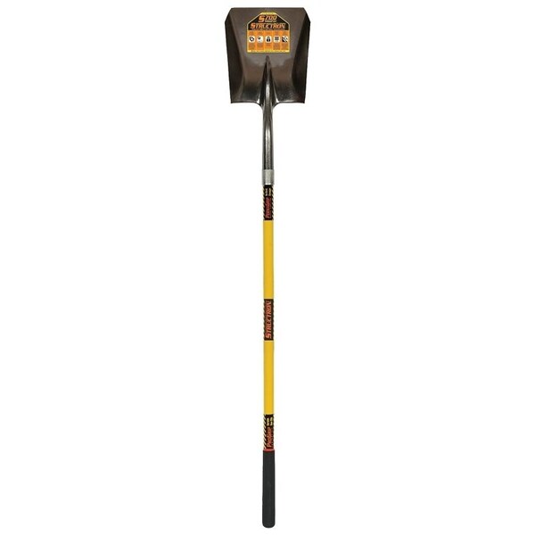 Structron Square Point Shovel, 14 ga Carbon Spring Steel Blade, Fiberglass Handle - 49732