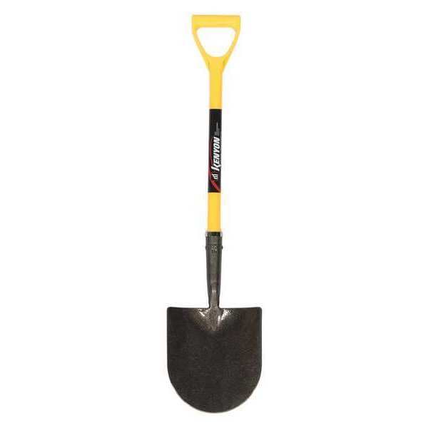 Kenyon Caprock Irrigation Shovel, Steel Blade, 29 in L Yellow Polymer with Fiberglass Core Handle - 49692