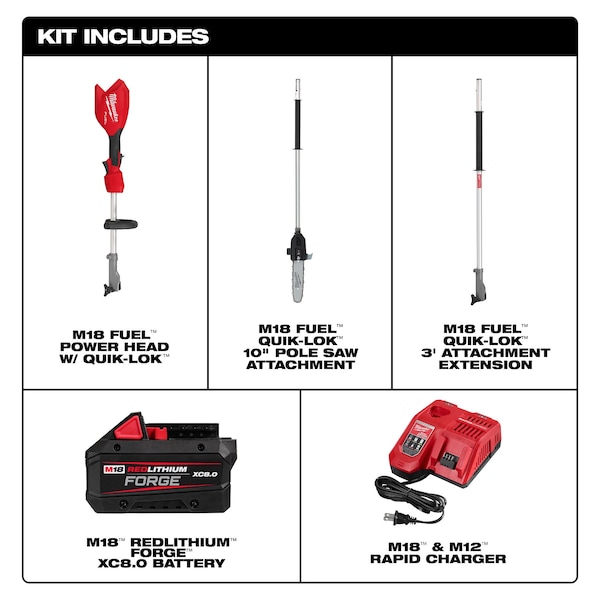 Milwaukee Tool Battery-Powered Pole Saw Kit, Brushless - 3016-21PS