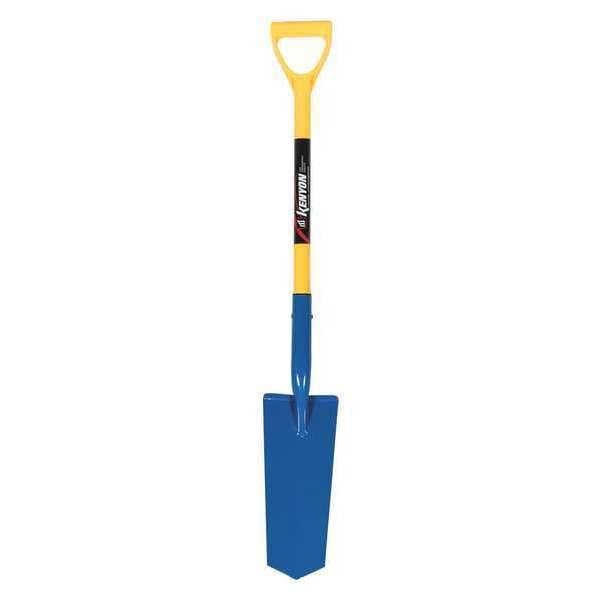 Kenyon Drain Spade Shovel, 14 ga Steel Blade, Forward Turn Step, 28 in L Yellow - 49667