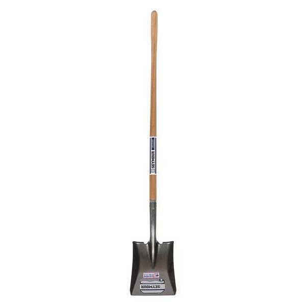 Seymour Midwest Square Point Shovel, 16 ga #2 Blade, Steel Blade, Forward Turn Step, 48 in L Natural Hardwood Handle - 49152