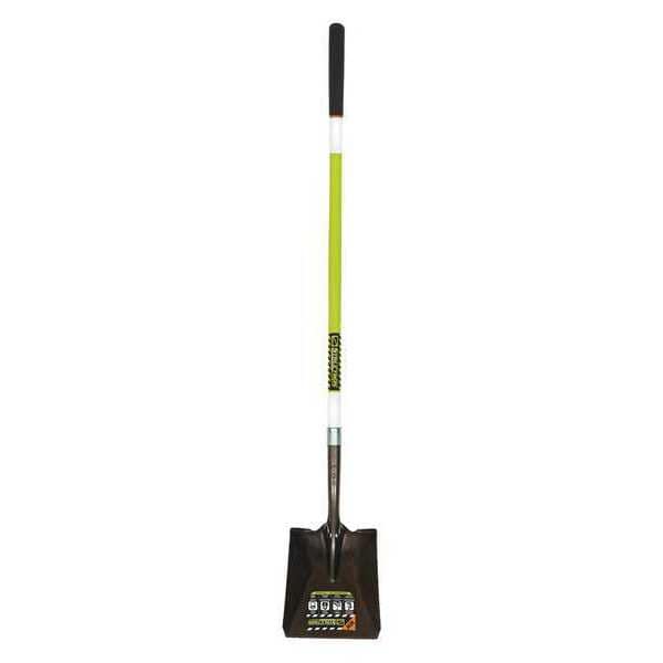 Seymour Midwest Square Point Shovel, 14 ga #2 Blade, Steel Blade, Forward Turn Step, 48 in L Safety Green - 49751GRA