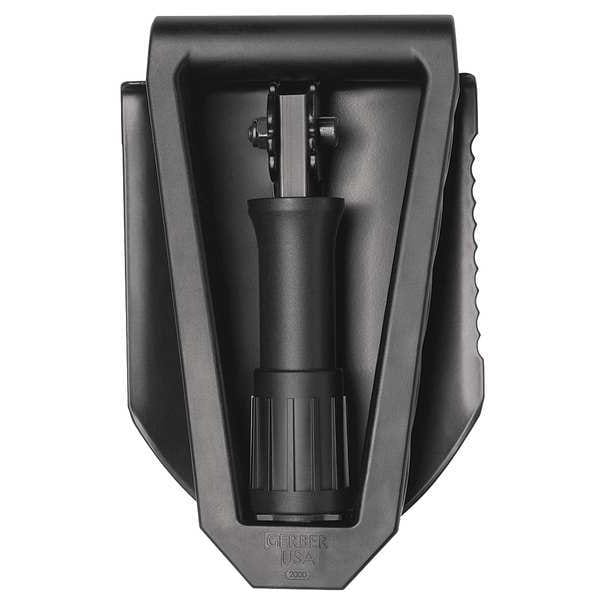 Gerber 14 ga Round Point Foldable Shovel, Steel Blade, 9-3/8 in L, Black - 30-000075