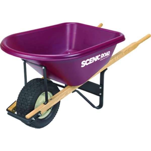 Scenic Road Manufacture 6 Cubic Feet Burg Wheelbarrow, Maroon - 202605