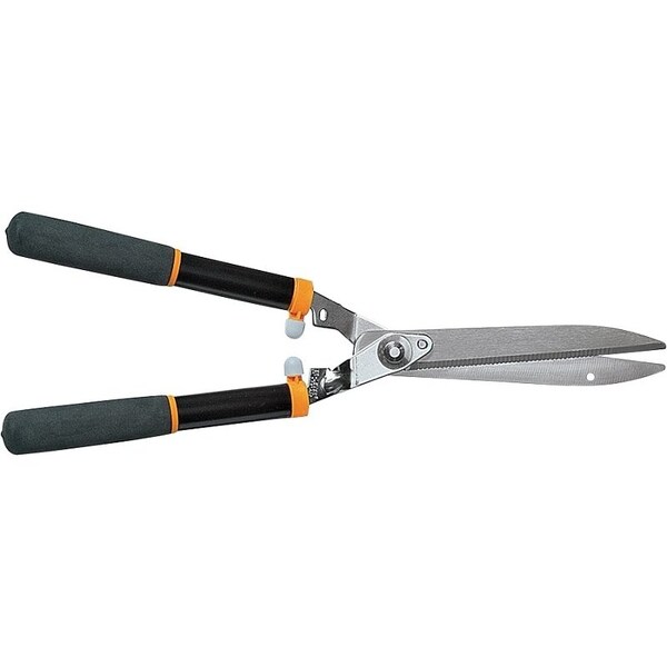 Fiskars Hedge Shear, Serrated Blade, 10 in L Blade, Carbon Steel Blade, Steel Handle, Non-Slip Grip Handle - 391814-1011