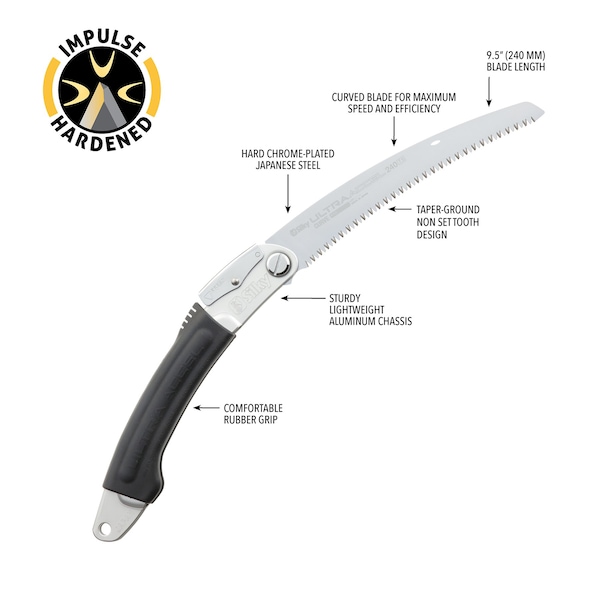 Silky Saws Silky ULTRA ACCEL Curved Blade 240mm Large Teeth - 446-24