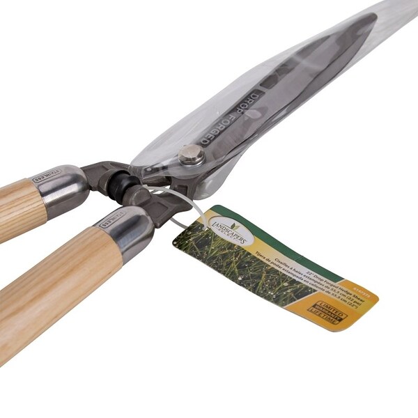 Landscapers Select Forge Hedge Shear, Straight with Wave Curve Blade, 8-1/2 L Blade, Steel Blade, 22 in OAL - 6147375